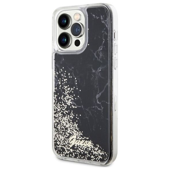 Guess case for iPhone 14 Pro Max 6,7&quot; GUHCP14XLCSGSGK black hard case Liquid Glitter Marble 3666339127305