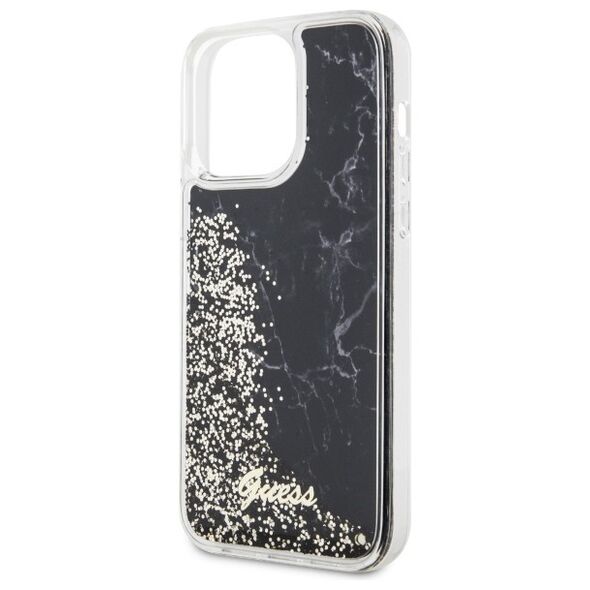 Guess case for iPhone 14 Pro Max 6,7&quot; GUHCP14XLCSGSGK black hard case Liquid Glitter Marble 3666339127305