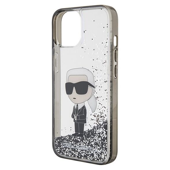 Karl Lagerfeld case for iPhone 15 6,1&quot; KLHCP15SLKKNSK transparentna hardcase Liquid Glitter Ikonik 3666339164072