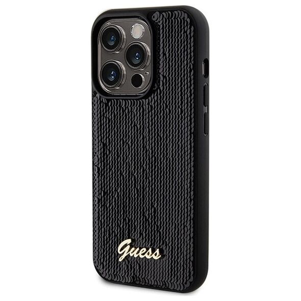 Guess case for  iPhone 13 Pro Max 6,7&quot; GUHCP13XPSFDGSK HC SEQUIN SCRIPT METAL BLACK 3666339172824
