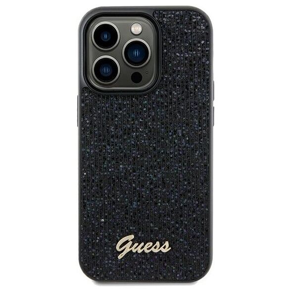 Guess case for  iPhone 13 Pro 6,1&quot; GUHCP13LPMSDGSK HC PU DISCO SCRIPT METAL BLACK 3666339173371