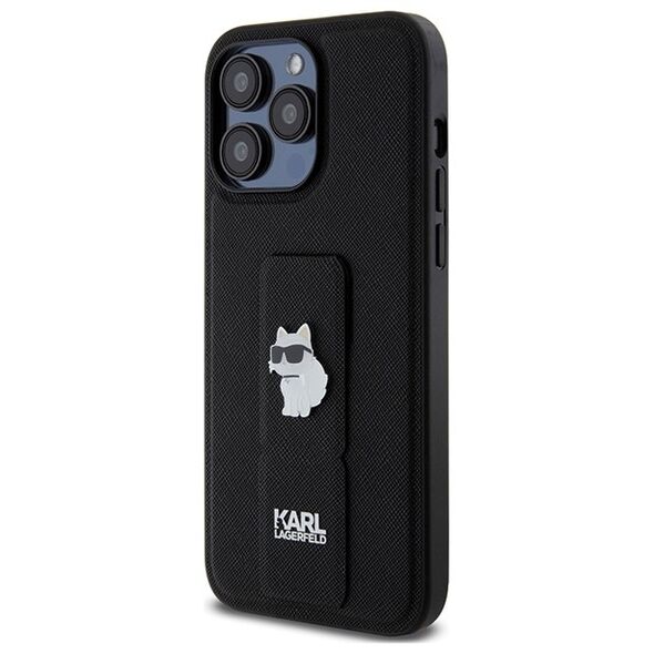 Karl Lagerfeld case for iPhone 13 Pro Max 6,7&quot; KLHCP13XGSACHPK HC GRIPSTAND SAFFIANO CHOUPETTE PINS BLACK 3666339207380