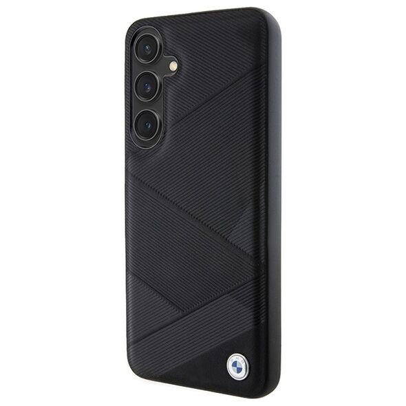 BMW case for Samsung Galaxy S24+ black Signature Leather Crossing Lines Pattern 3666339242633