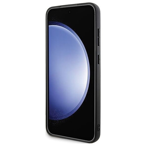 BMW case for Samsung Galaxy S24+ black Signature Leather Crossing Lines Pattern 3666339242633