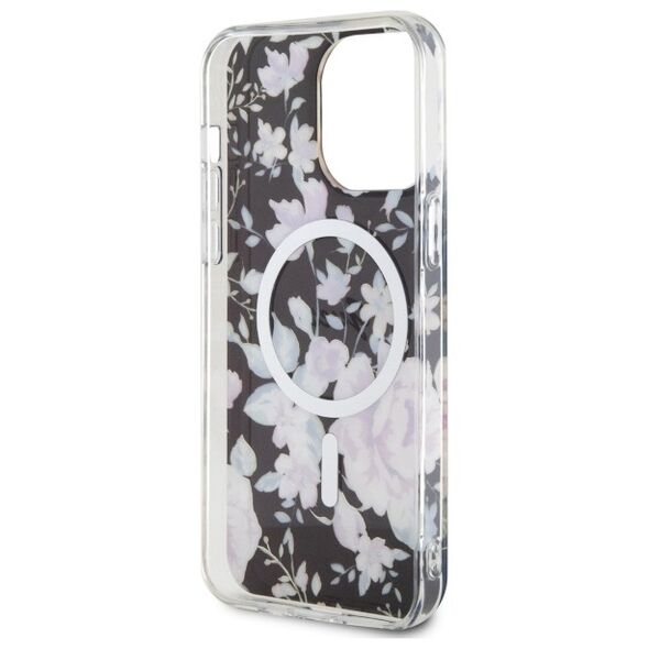 Guess case for iPhone 14 Pro Max 6,7&quot; GUHMP14XHCFWSK black hardcase Magsafe IML Flower 3666339115548