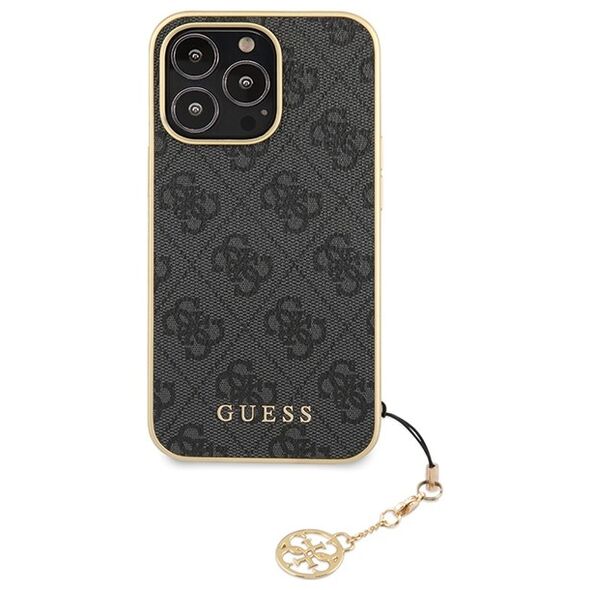 Guess case for iPhone 14 Pro 6,1&quot; GUHCP14LGF4GGR grey HC PU 4G Charm 3666339169879