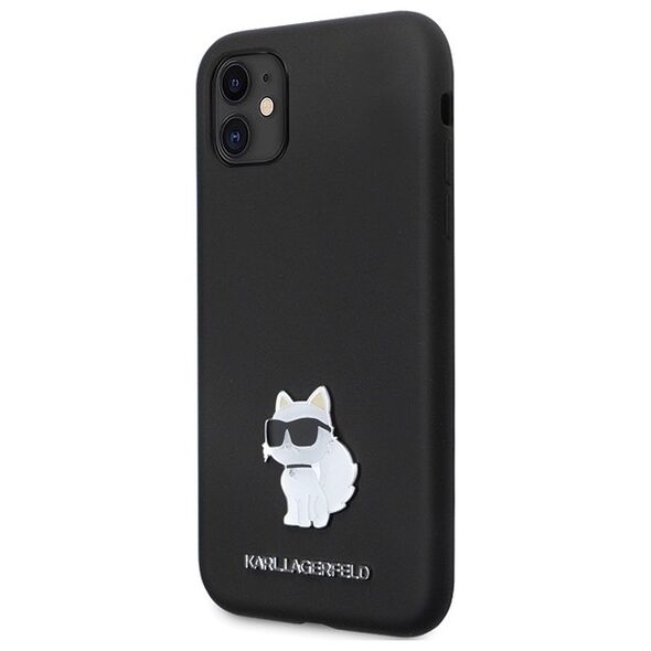 Karl Lagerfeld case for iPhone 11 KLHCN61SMHCNPK black HC Silicone C Metal Pin 3666339166274