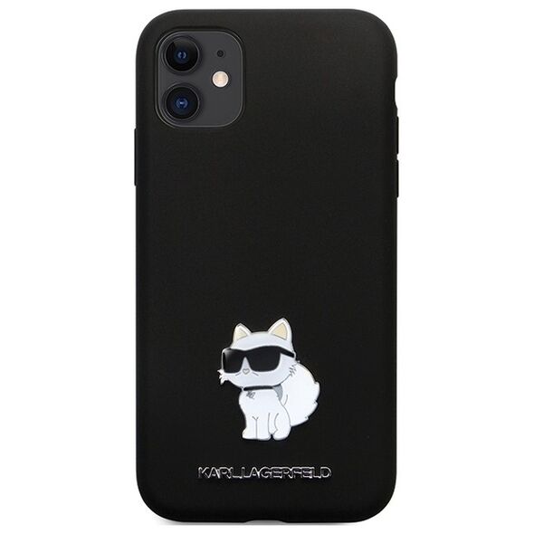 Karl Lagerfeld case for iPhone 11 KLHCN61SMHCNPK black HC Silicone C Metal Pin 3666339166274