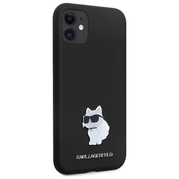Karl Lagerfeld case for iPhone 11 KLHCN61SMHCNPK black HC Silicone C Metal Pin 3666339166274