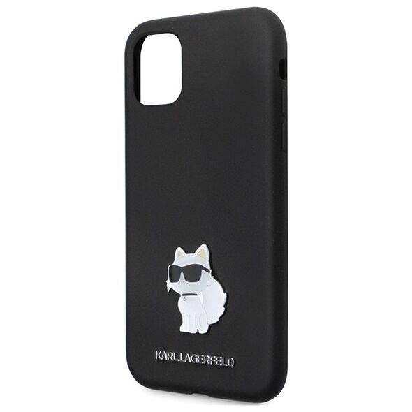 Karl Lagerfeld case for iPhone 11 KLHCN61SMHCNPK black HC Silicone C Metal Pin 3666339166274