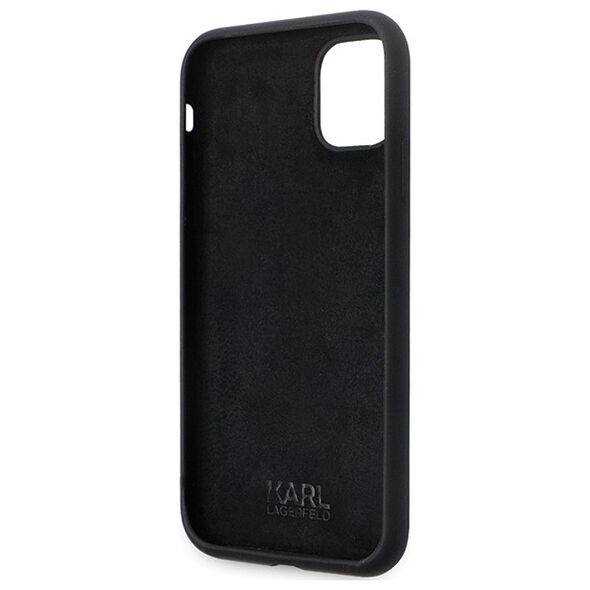 Karl Lagerfeld case for iPhone 11 KLHCN61SMHCNPK black HC Silicone C Metal Pin 3666339166274