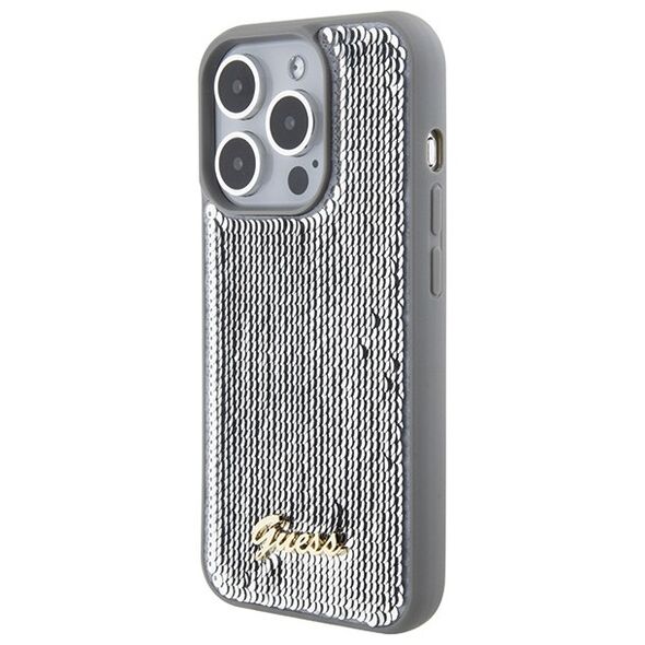 Guess case for iPhone 15 Pro 6,1&quot; GUHCP15LPSFDGSS silver HC Sequin Script Metal 3666339173173
