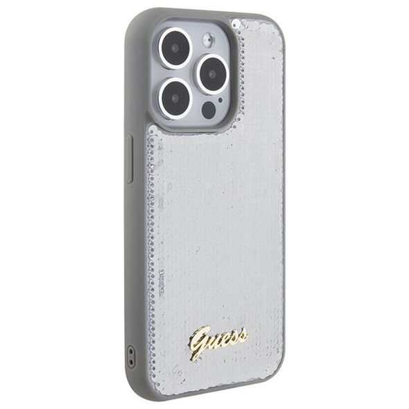 Guess case for iPhone 15 Pro 6,1&quot; GUHCP15LPSFDGSS silver HC Sequin Script Metal 3666339173173