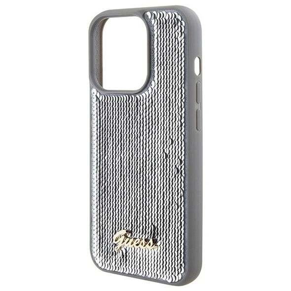 Guess case for iPhone 15 Pro 6,1&quot; GUHCP15LPSFDGSS silver HC Sequin Script Metal 3666339173173