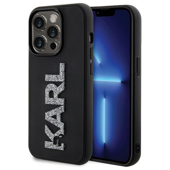 Karl Lagerfeld case for iPhone 15 Pro 6,1&quot; KLHCP15L3DMBKCK black HC 3D Logo Glitter 3666339166618