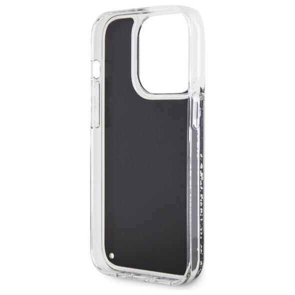 Guess case for iPhone 14 Pro 6,1&quot; GUHCP14LLCSGSGK black hard case Liquid Glitter Marble 3666339127299