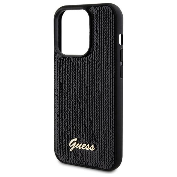 Guess case for  iPhone 13 Pro 6,1&quot; GUHCP13LPSFDGSK HC SEQUIN SCRIPT METAL BLACK 3666339172817