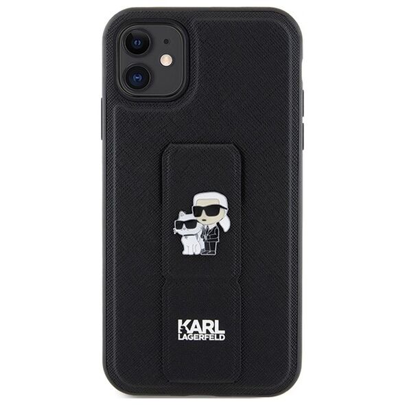 Karl Lagerfeld case for iPhone 11 KLHCN61GSAKCPK HC GRIPSTAND SAFFIANO KC PINS BLACK 3666339206772
