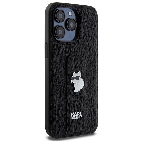 Karl Lagerfeld case for iPhone 13 Pro 6,1&quot; KLHCP13LGSACHPK HC GRIPSTAND SAFFIANO CHOUPETTE PINS BLACK 3666339207373