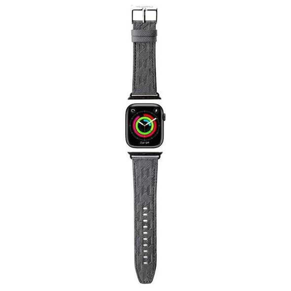 Karl Lagerfeld pasek do Apple Watch 38/40/41 mm KLAWMSAKLHPG STRAP SAFFIANO MONO SILVER 3666339127435