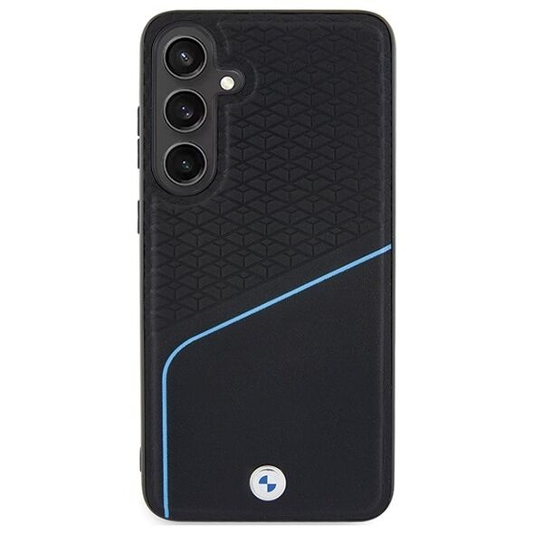 BMW case for Samsung Galaxy S24 + black Signature Leather Textured & Line MagSafe 3666339241667