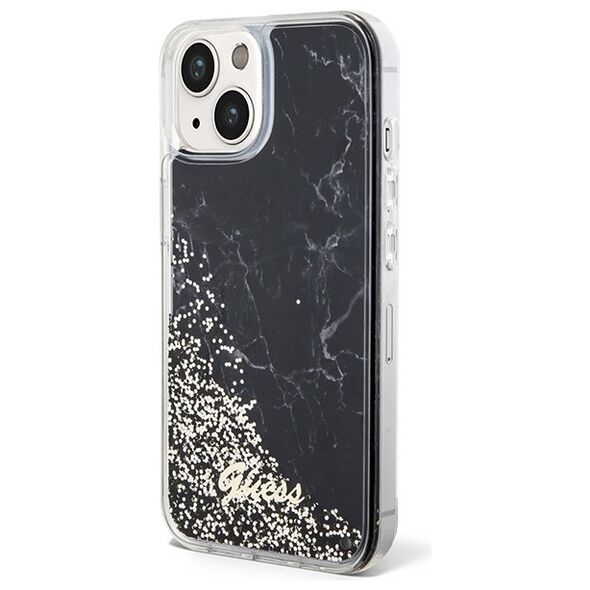 Guess case for iPhone 14 6,1&quot; GUHCP14SLCSGSGK black hard case Liquid Glitter Marble 3666339127282