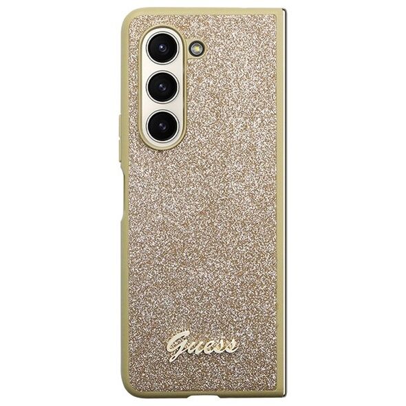 Guess case for Samsung Z Fold5 GUHCZFD5HGGSHD gold PU/TPU Glitter Script 3666339173982