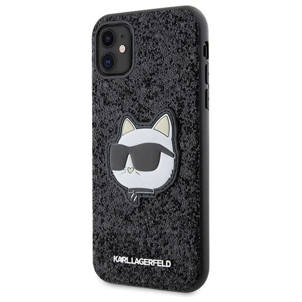Karl Lagerfeld case for iPhone 11 / XR KLHCN61G2CPK black hardcase Glitter Choupette Patch 3666339170028