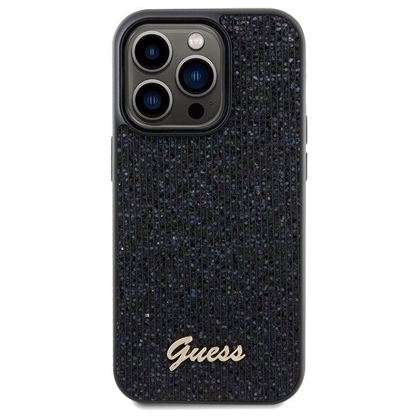 Guess case for  iPhone 14 Pro Max 6,7&quot; GUHCP14XPMSDGSK HC PU DISCO SCRIPT METAL BLACK 3666339173425