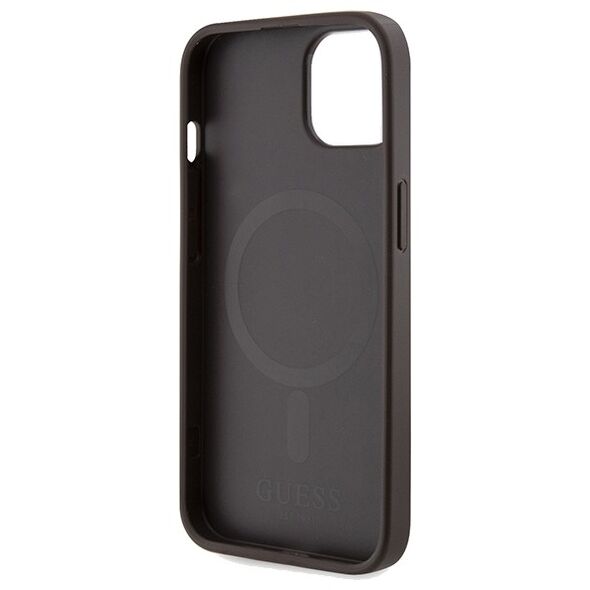 Guess case for  iPhone 15 6,1&quot; GUHMP15SP4RPSW HC MAGSAFE 4G PRINTED STRIPES BROWN 3666339203443