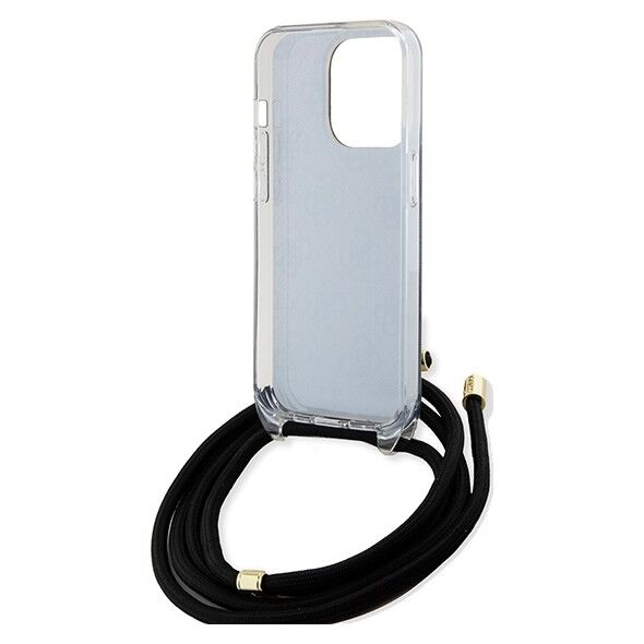 Guess case for  iPhone 15 Pro Max 6,7&quot; GUHCP15SHC4SEK HC CROSSBODY CORD 4G PRINT BLACK 3666339147952
