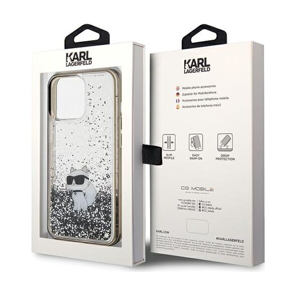 Karl Lagerfeld case for iPhone 13 Pro Max 6,7&quot; KLHCP13XLKCNSK HC LIQ. GLITTER C TRANSPARENT 3666339164140