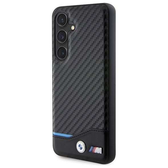 BMW case for Samsung Galaxy S24 black Leather Carbon 3666339242657