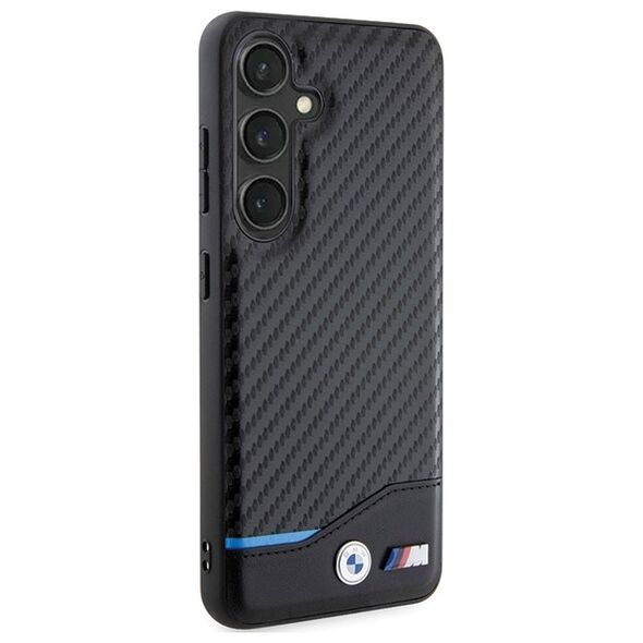 BMW case for Samsung Galaxy S24 black Leather Carbon 3666339242657