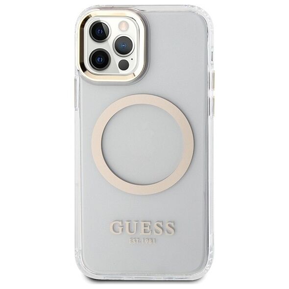 Guess case for iPhone 12 / 12 Pro 6,1&quot; GUHMP12MHTRMD gold HC MAGSAFE METAL OUTLINE 3666339169923