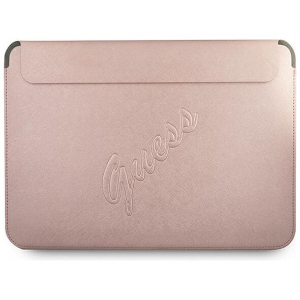 Guess sleeve GUCS13PUSASPI 13&quot; pink Saffiano Script 3666339005290
