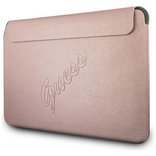 Guess sleeve GUCS13PUSASPI 13&quot; pink Saffiano Script 3666339005290