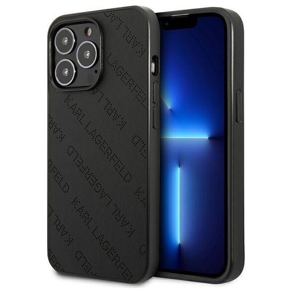 Karl Lagerfeld case for iPhone 13 Pro KLHCP13LPTLK black hard case Allover Logo 3666339049546