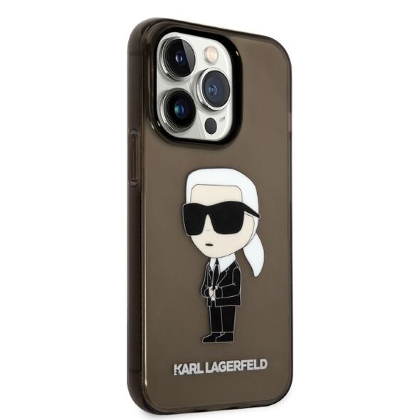Karl Lagerfeld case for iPhone 14 Pro 6,1&quot; KLHCP14LHNIKTCK black hardcase Ikonik Karl Lagerfeld 3666339087067