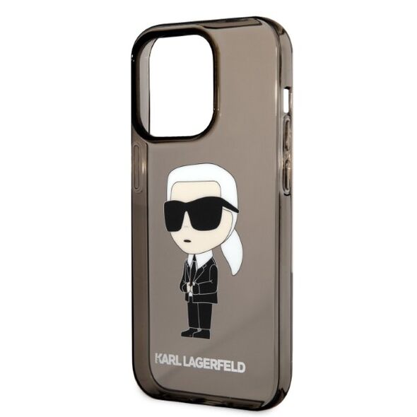 Karl Lagerfeld case for iPhone 14 Pro 6,1&quot; KLHCP14LHNIKTCK black hardcase Ikonik Karl Lagerfeld 3666339087067