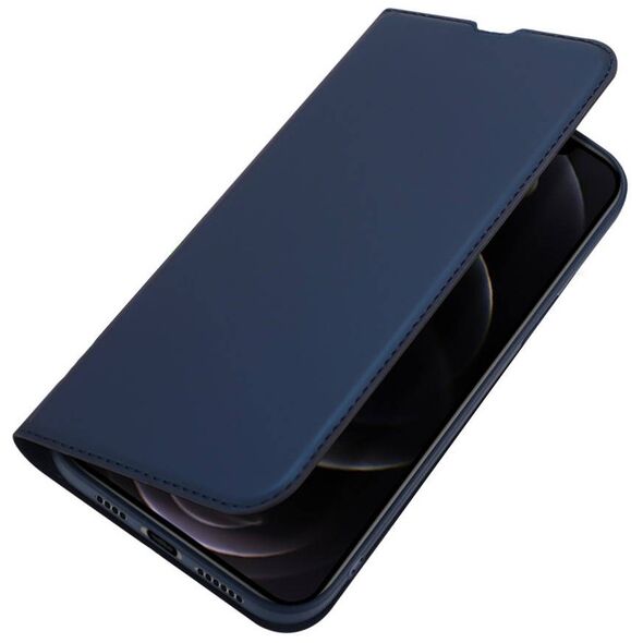 Case IPHONE 13 PRO MAX with a flip Dux Ducis Skin Leather navy blue 6934913047019