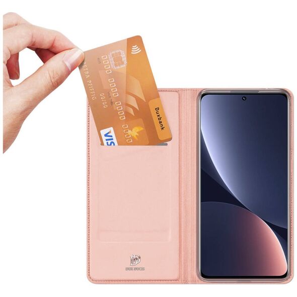Case XIAOMI 12 PRO with a Flip Dux Ducis Skin Leather light pink 6934913041536