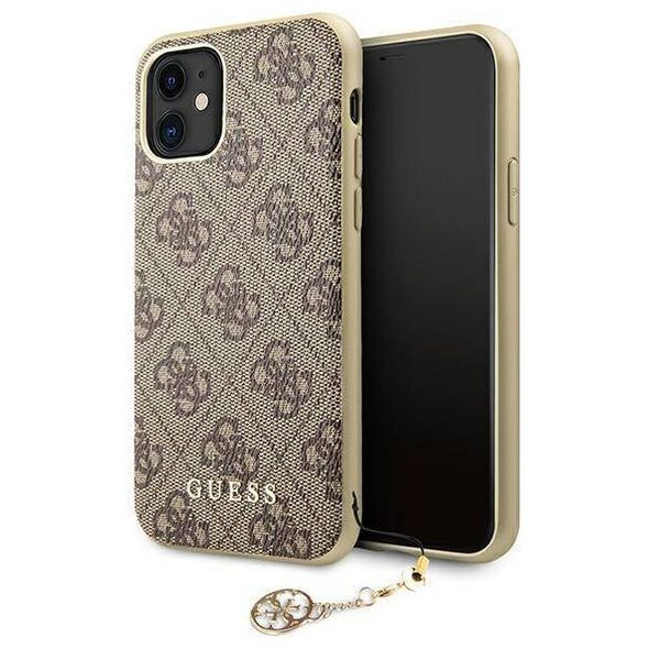 Original Case IPHONE 11 Guess Hard Case 4G Charms Collection (GUHCN61GF4GBR) brown 3700740468081