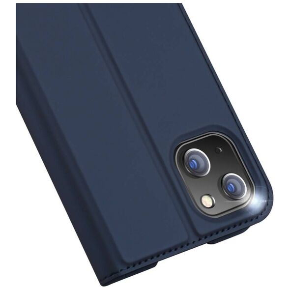 Case IPHONE 14 PLUS with a Flip Dux Ducis Skin Leather navy blue 6934913035085