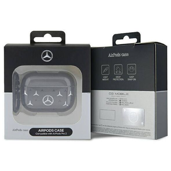 Original Case APPLE AIRPODS PRO 2 Mercedes Cover Large Star Pattern (MEAP28DPMGS) black 3666339113049