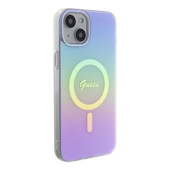Original Case APPLE IPHONE 15 Guess Hardcase IML Iridescent MagSafe (GUHMP15SHITSU) purple 3666339154783