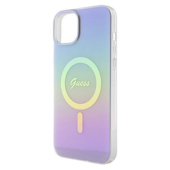 Original Case APPLE IPHONE 15 Guess Hardcase IML Iridescent MagSafe (GUHMP15SHITSU) purple 3666339154783