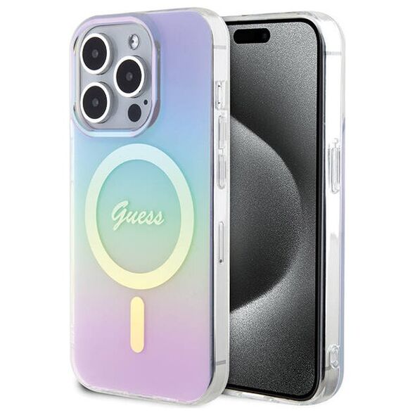 Original Case APPLE IPHONE 15 PRO MAX Guess Hardcase IML Iridescent MagSafe (GUHMP15XHITSU) purple 3666339154813