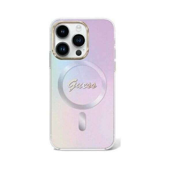 Original Case APPLE IPHONE 15 PRO MAX Guess Hardcase IML Iridescent MagSafe (GUHMP15XHITSU) purple 3666339154813