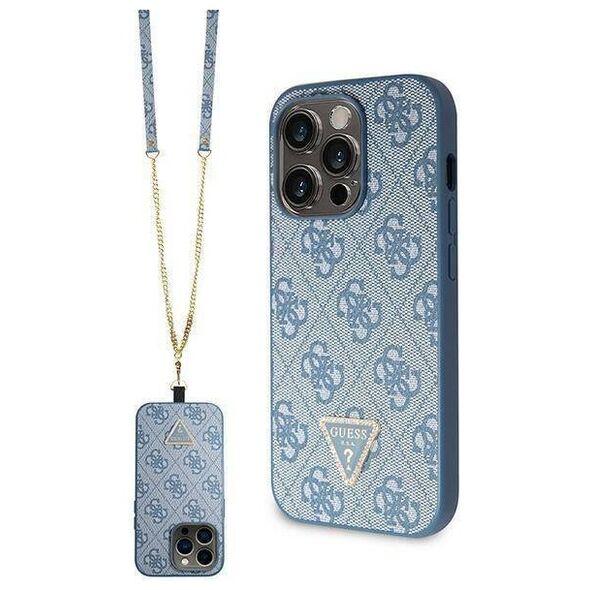 Original Case IPHONE 14 PRO Guess Hardcase Crossbody 4G Metal Logo (GUHCP14LP4TDSCPB) blue 3666339147068